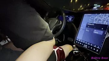 تشغيل جنسي جذاب صغيرتي في سن المراهقة bailey base الملاعين tinder تاريخ في له tesla بينما driving - 4k